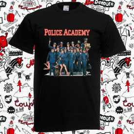 New Police Academy Classic Movie Logo Men’s Black T-Shirt Size S-3XL