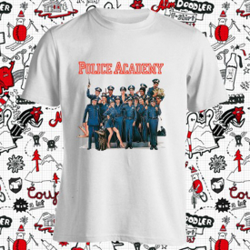 New Police Academy Classic Movie Logo Men’s White T-Shirt Size S-3XL