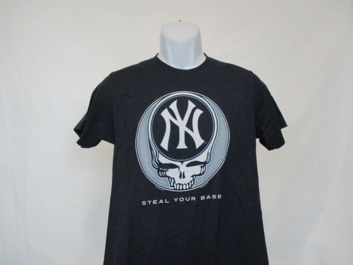New York Yankees MLB Grateful Dead Steal Your Base Baseball T-Shirt Blue S-2XL