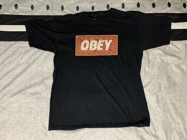 OBEY Box Logo Black T-Shirt Size Men’s Large L | EUC! | Free Shipping!