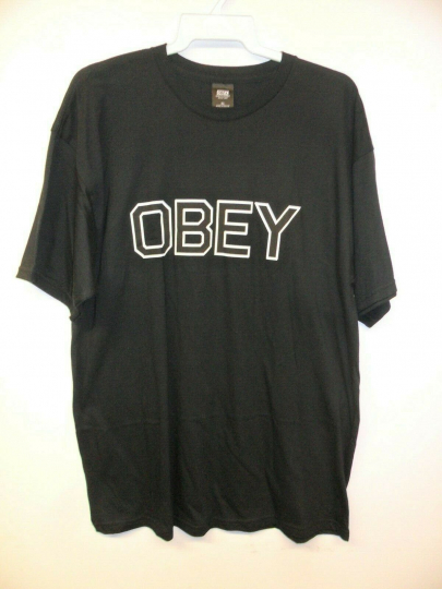 OBEY Men's S/S T-Shirt TOUGH - Black - XLarge - NWT