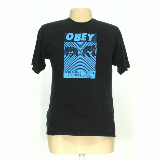 OBEY Men's Short Sleeve T-shirt size XL,  black,  cotton, polyester