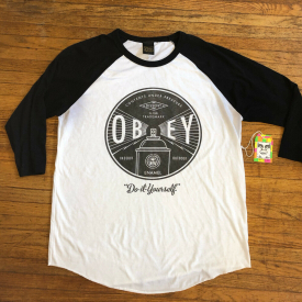 OBEY PROPAGANDA Official Enamel “Do It Yourself” Streetwear 3/4 T-Shirt Size L