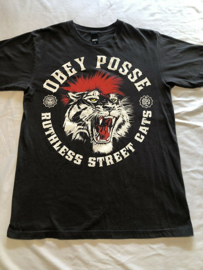 OBEY Posse Ruthless Street Cats T-Shirt Size Men’s Medium (C8)