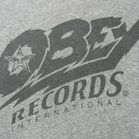 OBEY RECORDS INTERNATIONAL soft gray t shirt men’s M