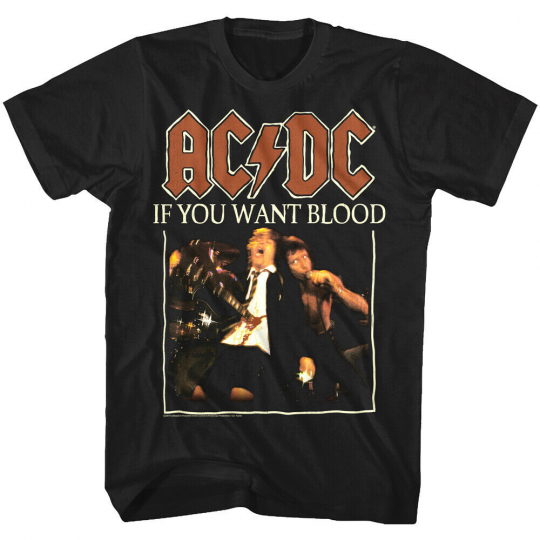 OFFICIAL ACDC If You Want Blood Single Men's T Shirt Rock Band