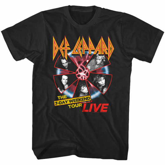 OFFICIAL Def Leppard 7 Day Weekend Live Men's T Shirt Rock Band Concert