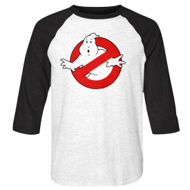 OFFICIAL Ghostbusters Men’s Raglan T-shirt Ghost Logo Cartoon TV Show