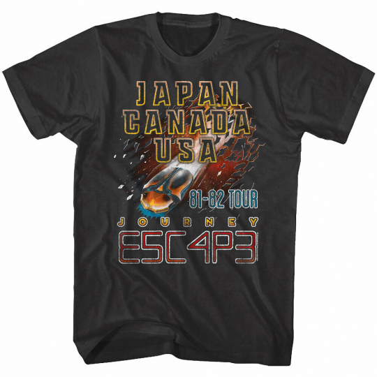 OFFICIAL Journey Escape Album Japan Tour 1981-82 Men's T-shirt Canada USA Rock