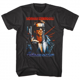 OFFICIAL Terminator Men’s T-Shirt Movie Poster Schwarzenegger Black