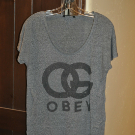 Obey Gray T-Shirt- L