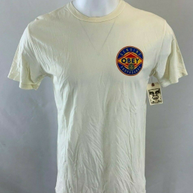 Obey Men’s Short Sleeve Crew T-Shirt, Sizes  Beige,Blue Tag Price $39.99  NWT