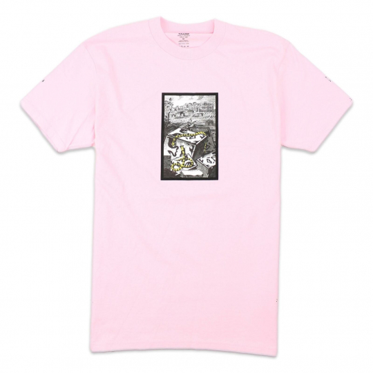Obey Mens Snakes Classic T-Shirt Pink M New