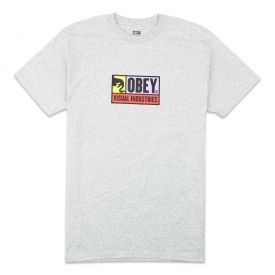 Obey Mens Visual Industries T-Shirt Heather Grey M New