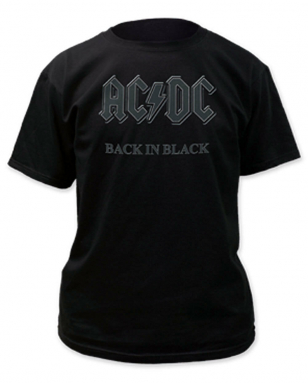 Official AC/DC Back In Black Adult T-shirt -ACDC Rock And Roll Band Tour Tee