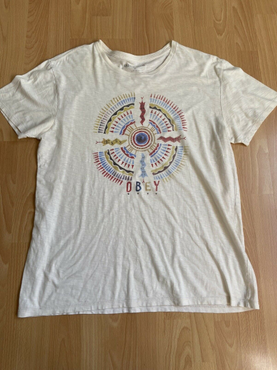 Original OBEY MFG Made in USA Graphic Tee Trade Mark Size XXL