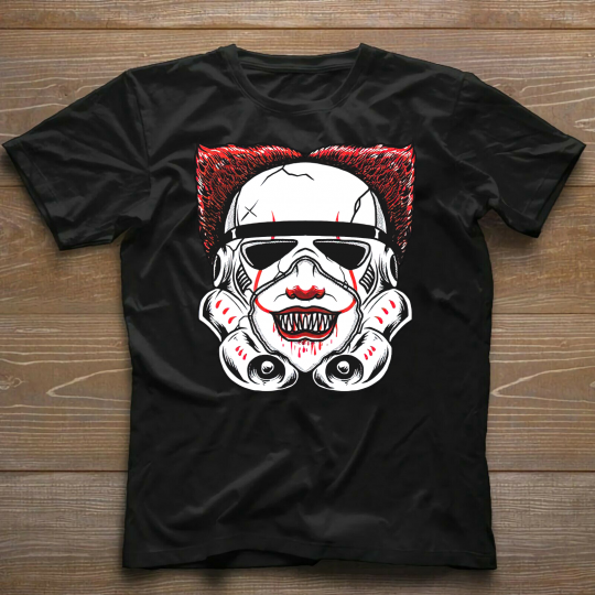Pennywise Stormtrooper Mashup Tee - IT Movie Gift Idea for Him, Her Tee Shirt
