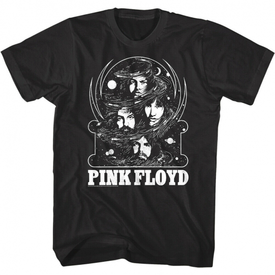 Pink Floyd Band Faces Stars Men's T Shirt Rock Band Photo Live Concert Tee Music