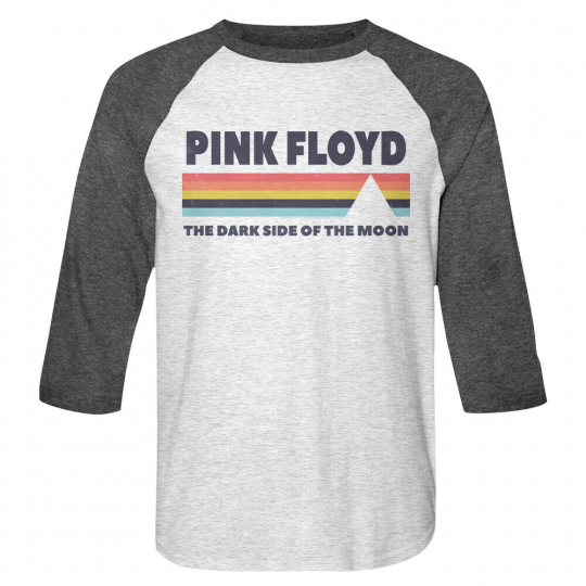 Pink Floyd Dark Side of The Moon Prism Men's Raglan T Shirt Rainbow Rock Band