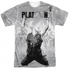 Platoon Movie Grayscale Poster Sublimation Licensed Adult T-Shirt