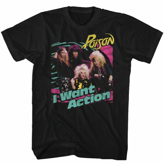 Poison Bright Action Black Adult T-Shirt