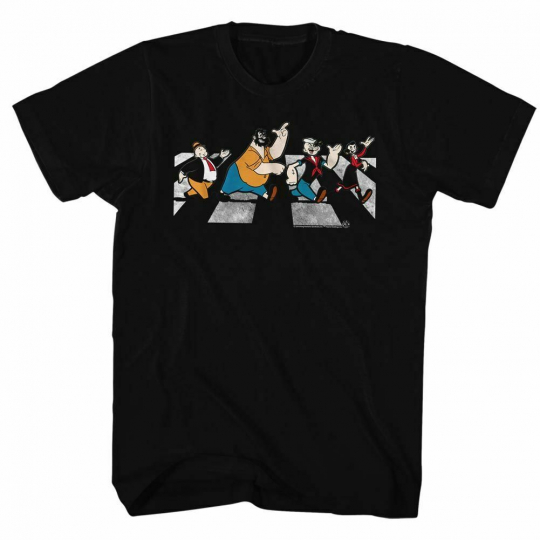 Popeye Crosswalk Black Adult T-Shirt