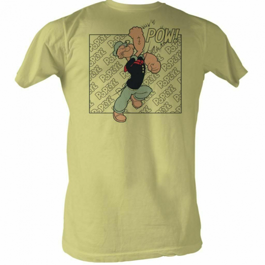 Popeye Poppow Yellow Heather Adult T-Shirt