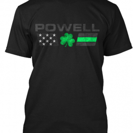 Powell Family Lucky Clover Flag Hanes Tagless Tee T-Shirt