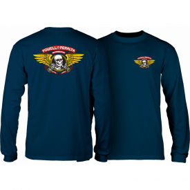 Powell Peralta Skateboard Longsleeve Shirt Winged Ripper Navy Mens