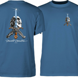 Powell Peralta Skateboard Shirt Skull and Sword Slate Blue
