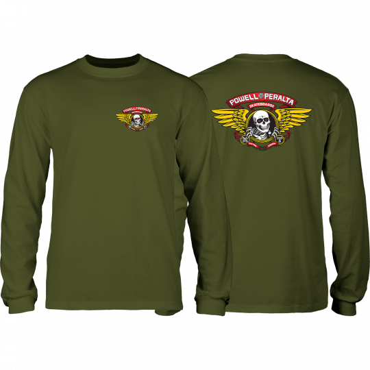 Powell Peralta Winged Ripper Long Sleeve T-Shirt Military Green