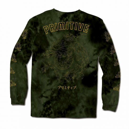 Primitive Skate Men&#039;s Dynasty Long Sleeve T Shirt Military Green Clothin...