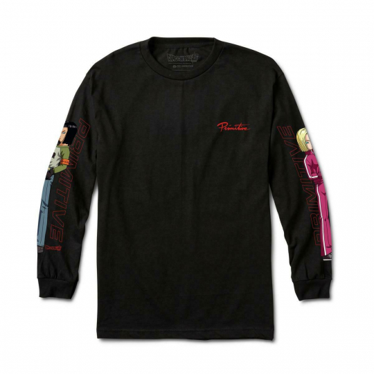Primitive Skate x Dragon Ball Z Super Men's Android Long Sleeve T Shirt Black...