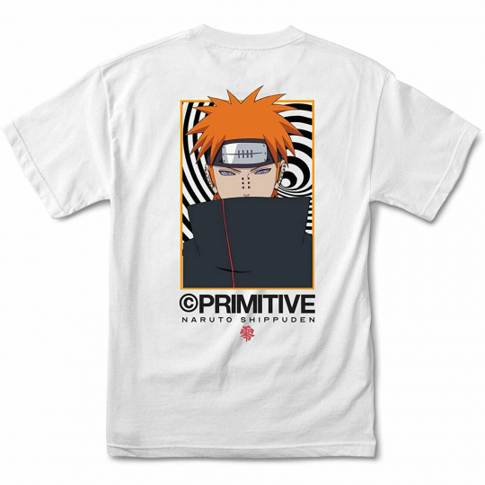 Primitive Skateboarding x Naruto Shippuden Know Pain Short Sleeve T Shirt Whi...