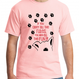 Puppy Rules and Paws Adult’s T-shirt Obey Doggy Rule Tee for Men – 1679C