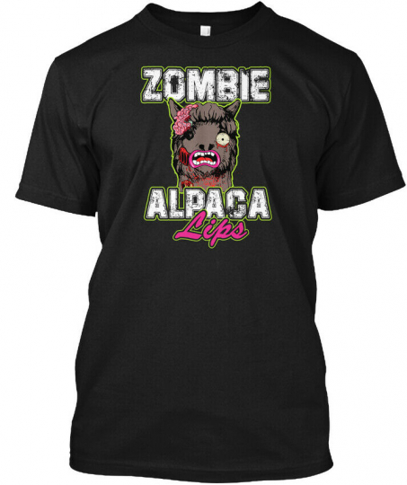 Quality Zombie Alpaca Lips Halloween Pun Llama Hanes Hanes Tagless Tee T-Shirt