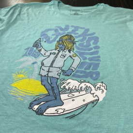 Quiksilver Brand Mens LARGE T-Shirt Tee Quicksilver Skateboarding Surfing Dude