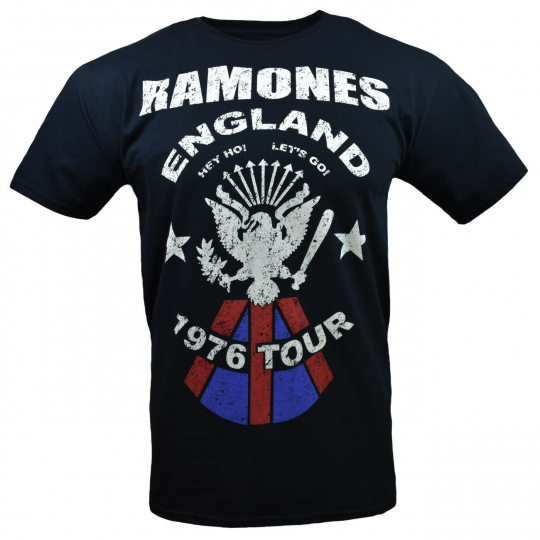 RAMONES Mens Tee T Shirt Hey Ho Tour Vintage Rock Punk Band Music Logo Black NEW