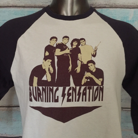 RARE VTG 1979 BURNING SENSATION Tee Concert Tour T-Shirt  Sz LARGE Top Rock Band