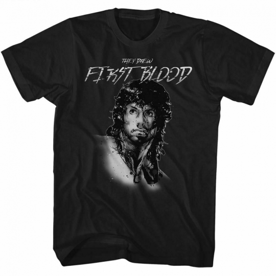 Rambo Feels Like The First Time Black Adult T-Shirt