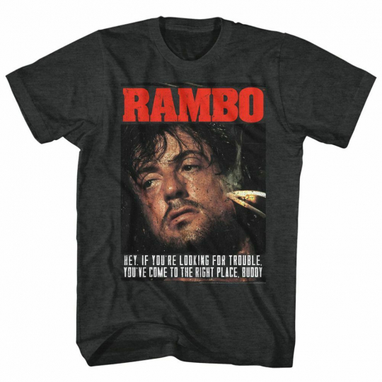 Rambo Gimme Dat Sizzle Black Heather Adult T-Shirt