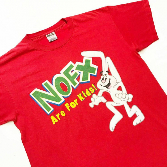 Rare 90S Vintage Nofx Are For Kids Print Band T Shirt L Red The Original  _24849