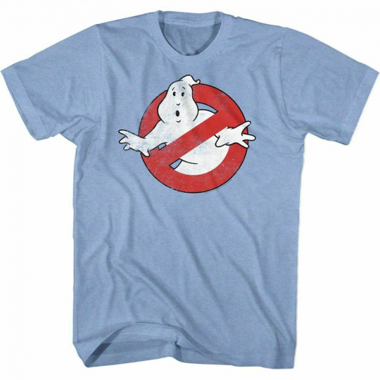 Real Ghostbusters Logo Light Blue T-Shirt