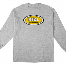 Real Skateboards Longsleeve Oval Athletic Heather/Yellow