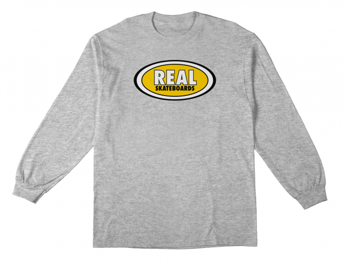 Real Skateboards Longsleeve Oval Athletic Heather/Yellow