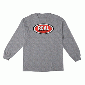 Real Skateboards Longsleeve Shirt Oval Athletic Heather/Red