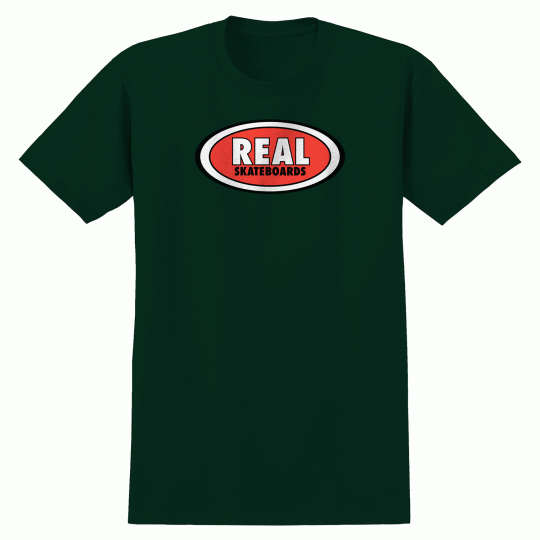 Real Skateboards Shirt Oval Forest Green/Red
