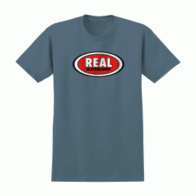 Real Skateboards Shirt Oval Slate/Red Mens