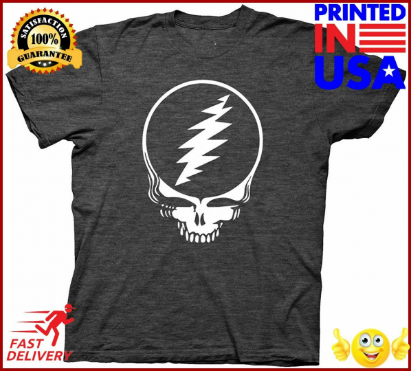 Ripple Junction Grateful Dead Steal Your Face Mens Charcoal Heather TShirt
