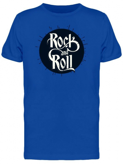 Rock And Roll Circle Lettering Men's Tee -Image by Shutterstock